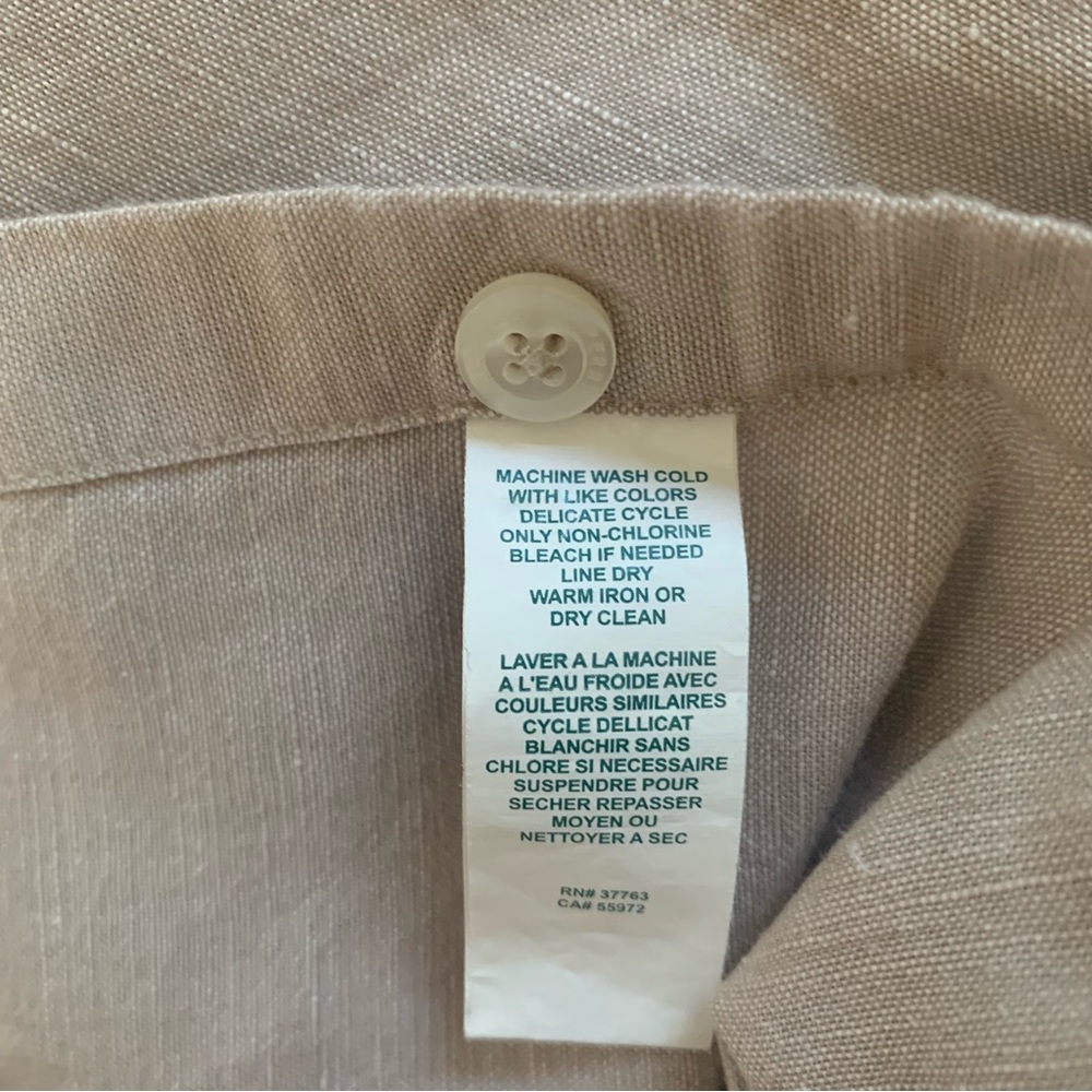 Men’s Perry Ellis Linen Blend Short Sleeve Button-Down Shirt - Picture 5 of 6